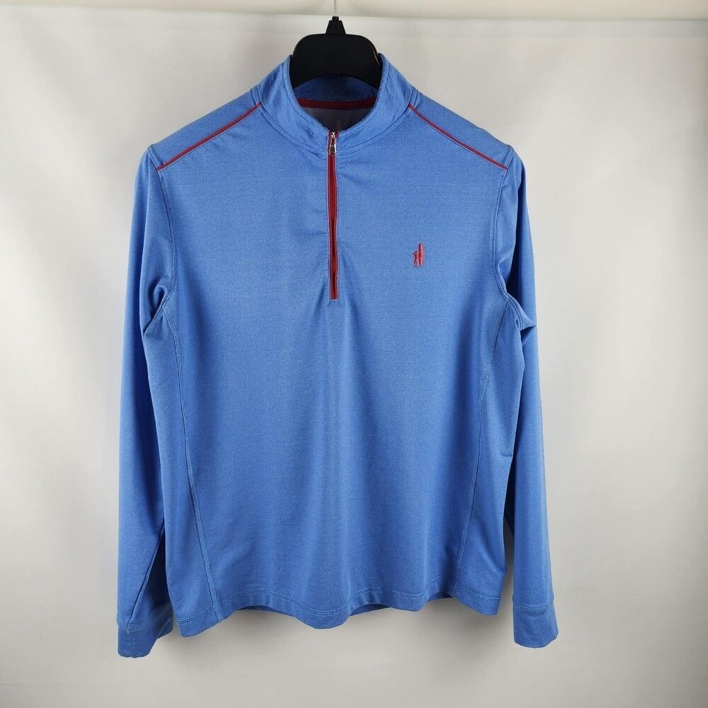 Johnnie O Lammie Shirt Mens Medium Riptide Blue 1/2 Zip Thermotech Pullover